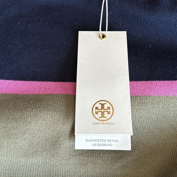 NWT Tory Burch Lace Up Striped Top - Picture 4 of 5